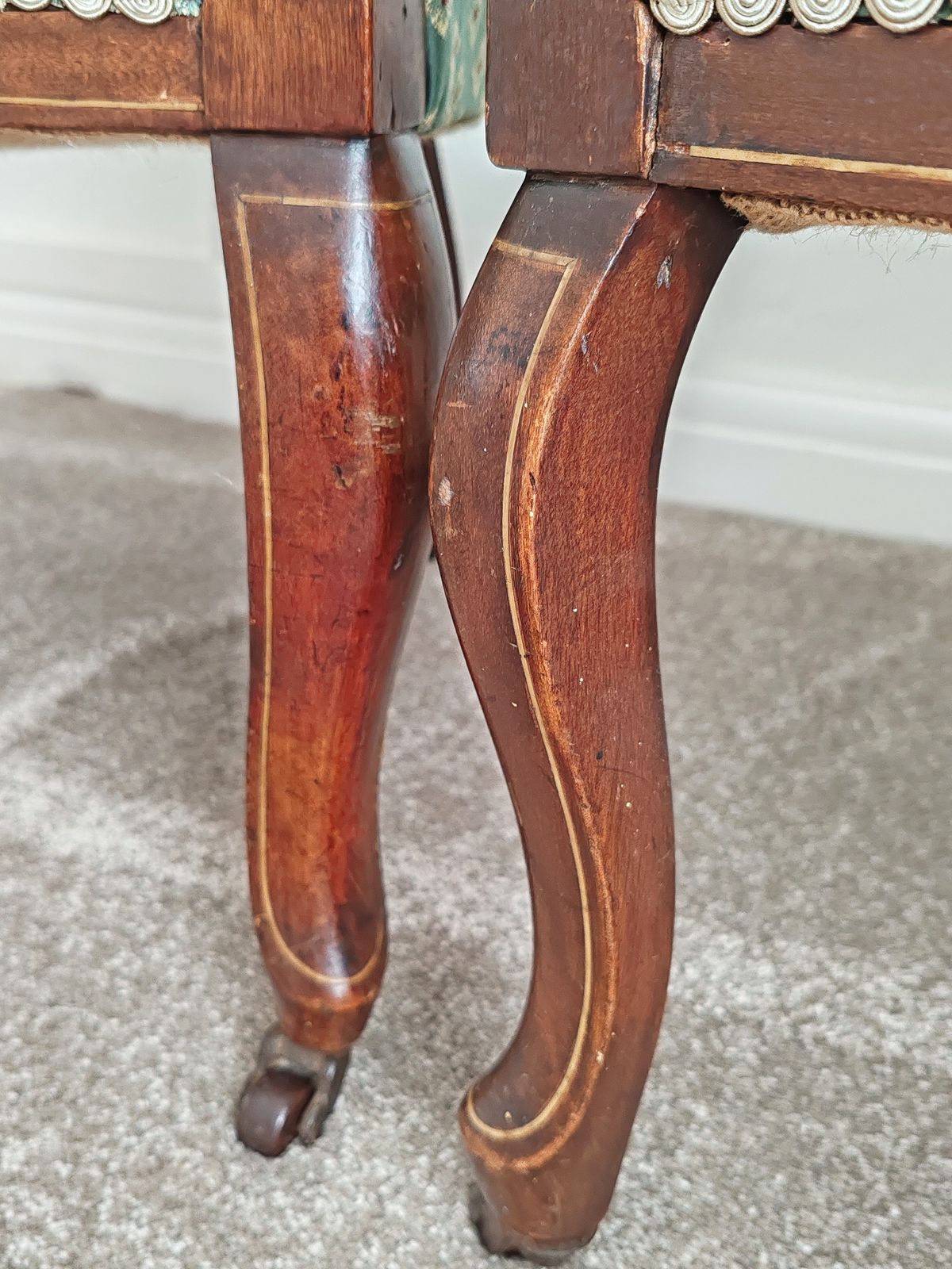 Pair Of Edwardian Regency Revival Inlaid Mahogany Carver Armchairs, C.1910–1930 photo 420.0