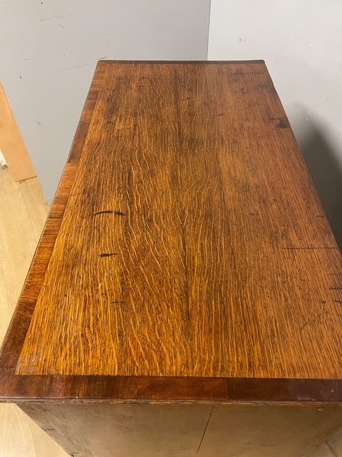 Georgian Oak And Cross Banded Mahogany Four Height Chest Of Drawers Circa 1790 photo vinterior