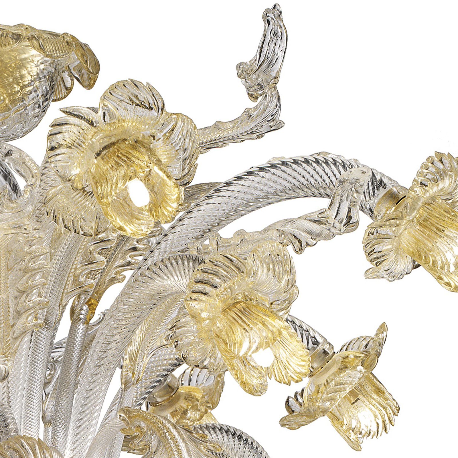 Venetian Floreal Luxury Gold Muarno Glass Chandelier photo furniture