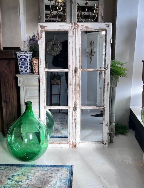 Floor Standing French Window Frame Mirrors 146 Cm High photo 600.0