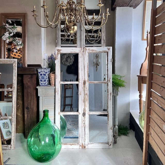 photo furniture Floor Standing French Window Frame Mirrors 146 Cm High