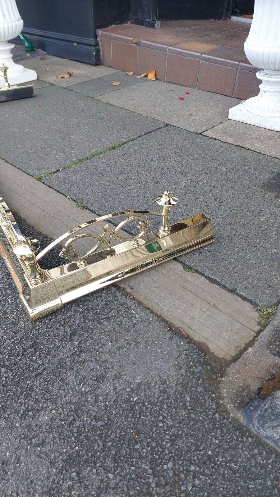 19thc Brass Extending Fender, 1800s photo for sale