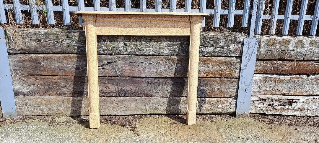 photo furniture Enamelled Cast Iron Fireplace Mantel Surround Ideal For A Wood Burner Or Stove