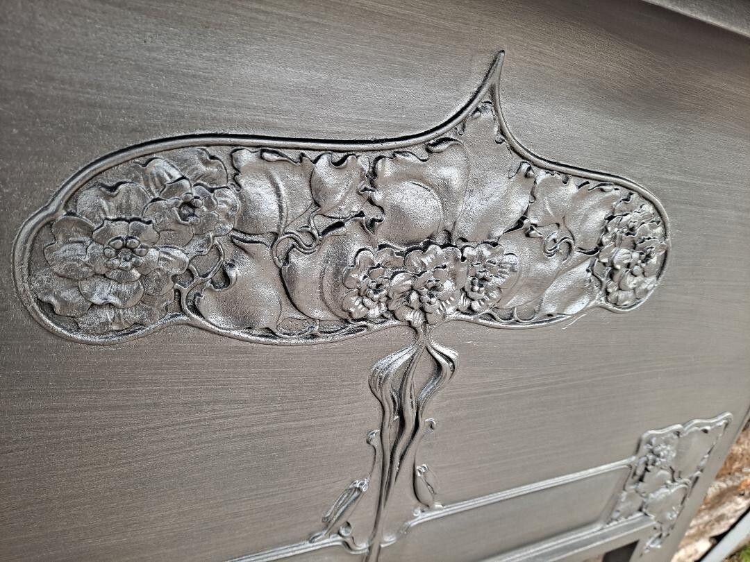 Antique Victorian Art Nouveau Cast Iron Fireplace Fire Woodburner Surround photo vinterior