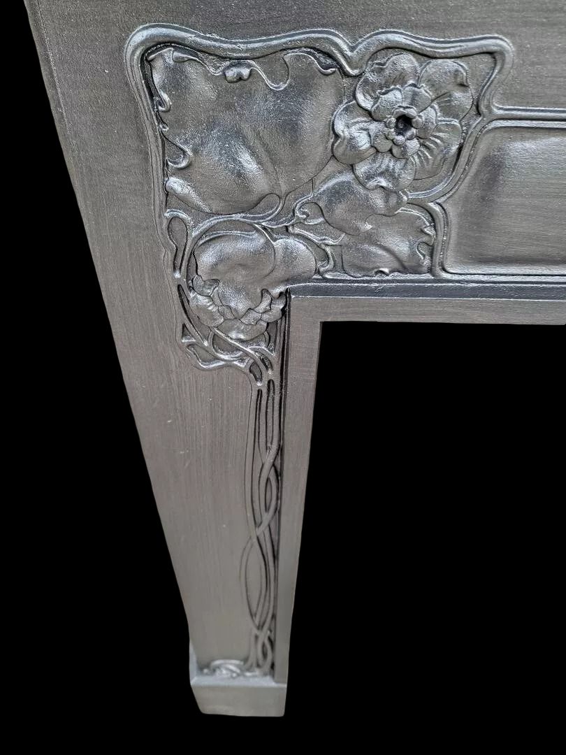 photo for sale Antique Victorian Art Nouveau Cast Iron Fireplace Fire Woodburner Surround