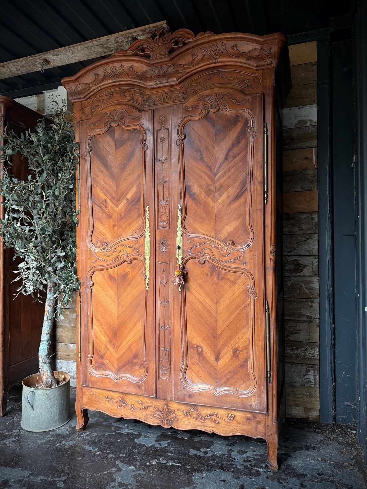 Stunning Imposing Antique French Cherrywood Armoire photo buy