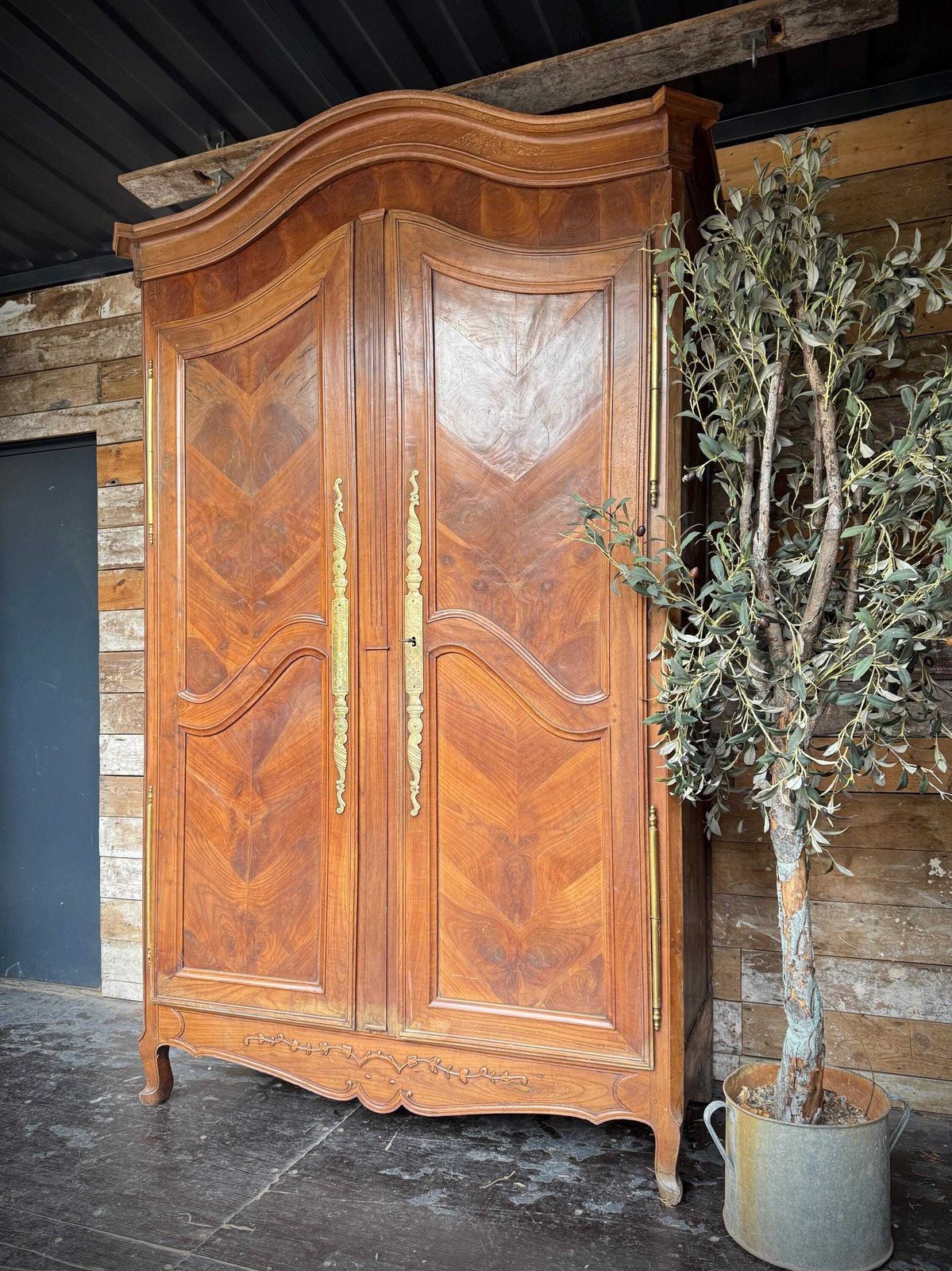 Imposing Antique French Cherrywood Armoire
