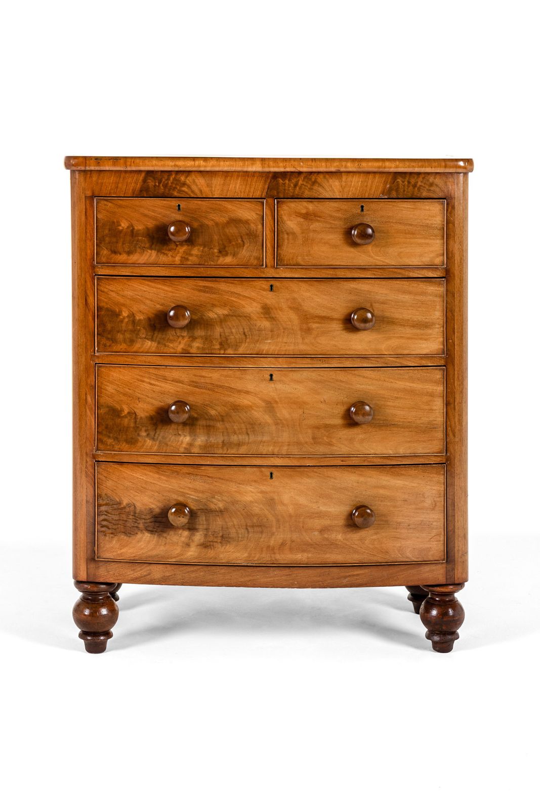 Victorian Bow Fronted Chest Of Drawers