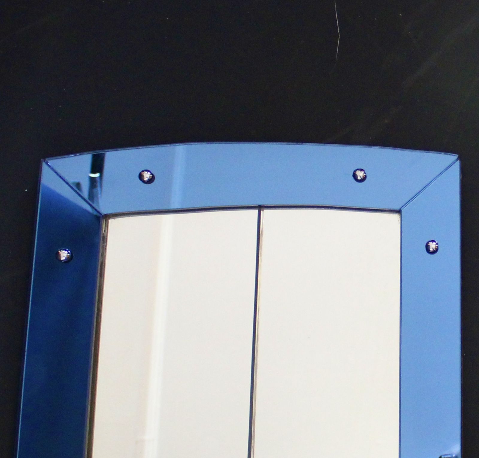 Art Deco Cobalt Blue Framed Wall Mirror photo for sale