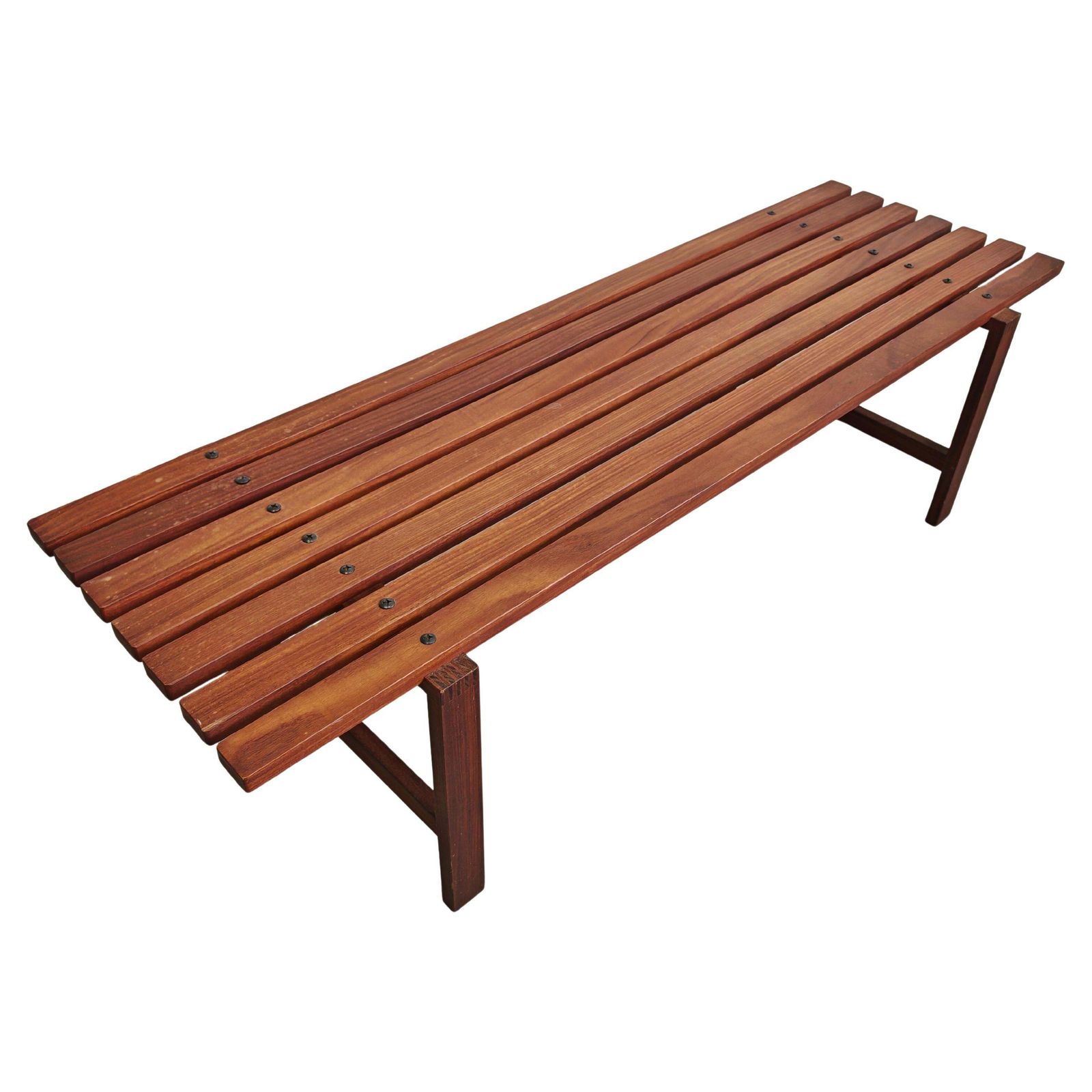 Mid Century Modern Bench In Solid Teak, Denmark 1960s