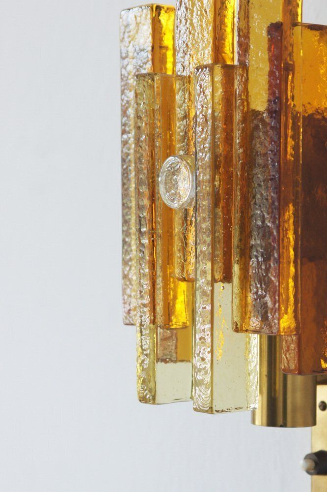 Stacked Glass And Brass Wall Sconce By Svend Aage Holm Sørensen For Hassel & Teudt, 1960s photo Lighting