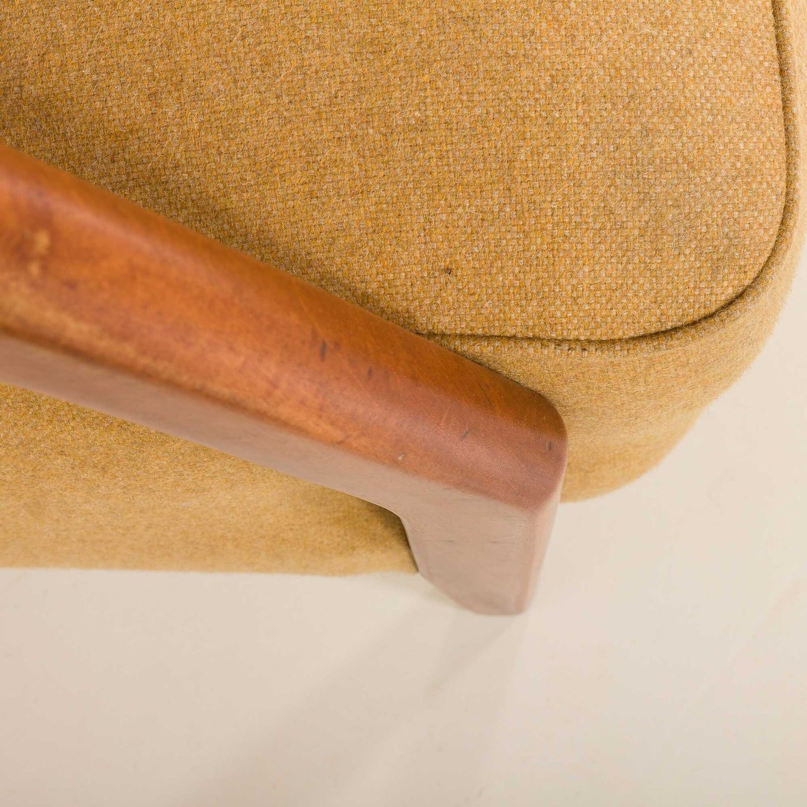 photo vinterior Scandinavian Mid Century Lounge Chairs In Teak And Wool, Set Of 2, 1960s