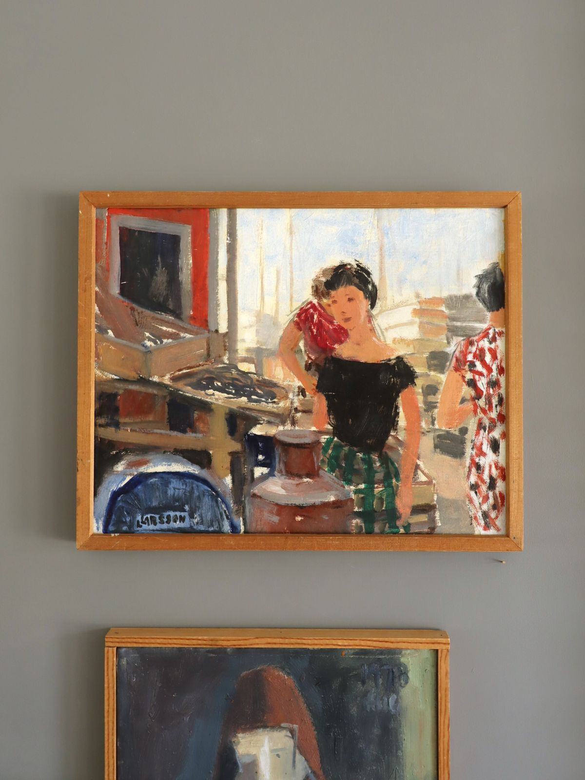 At The Market Oil Painting photo Art
