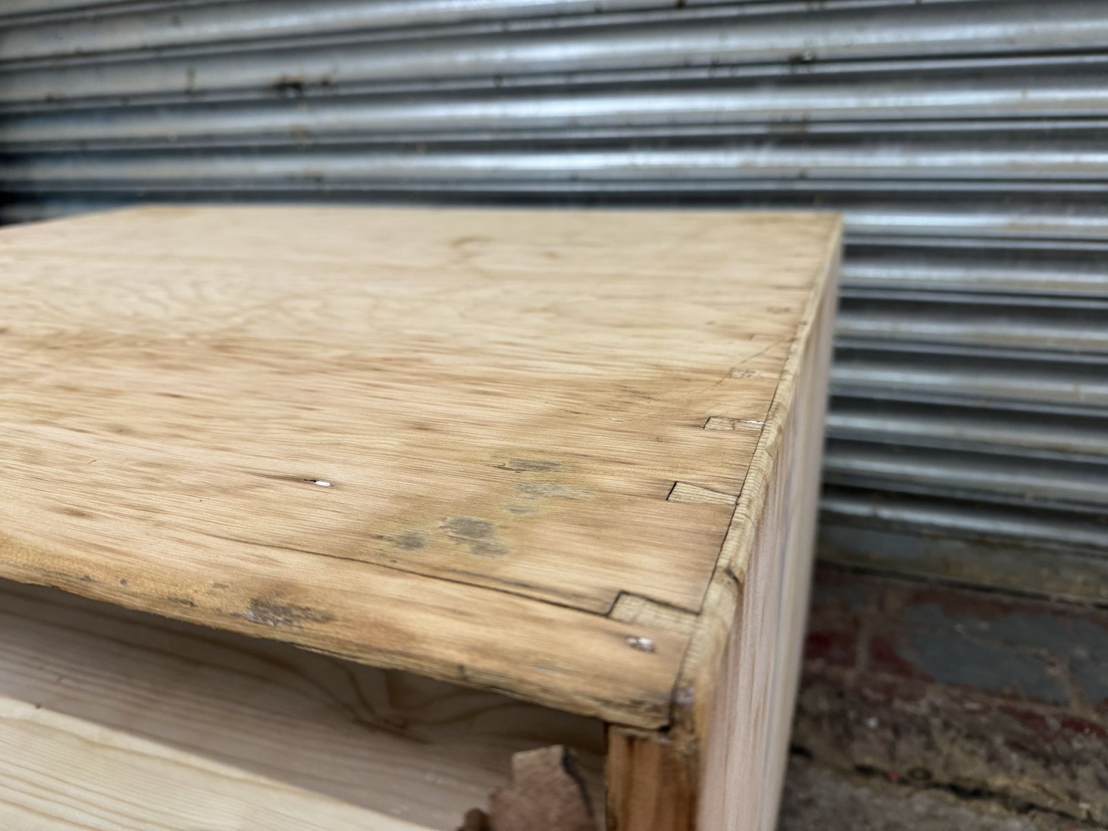 One Of A Kind Antique Pine Blanket Box/Cupboard Ready For Finish   Wax/Paint photo for sale