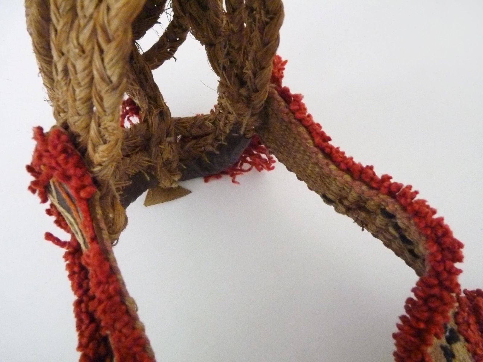 photo furniture Traditional Spanish Donkey Harness Made Of Straw And Wool. Burro Taxi. 19th Century