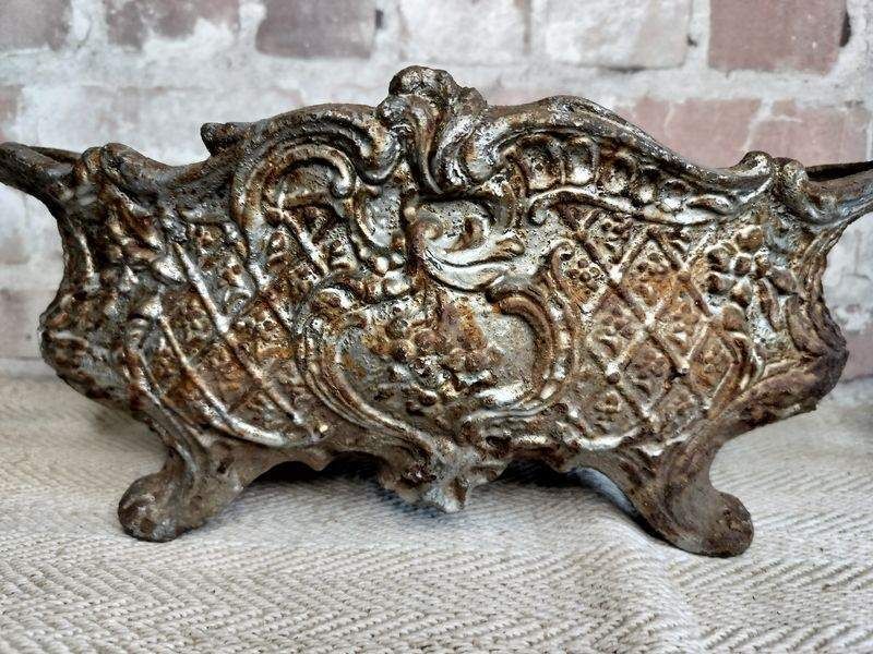 Antique French Cast Iron Jardiniere Planter photo for sale