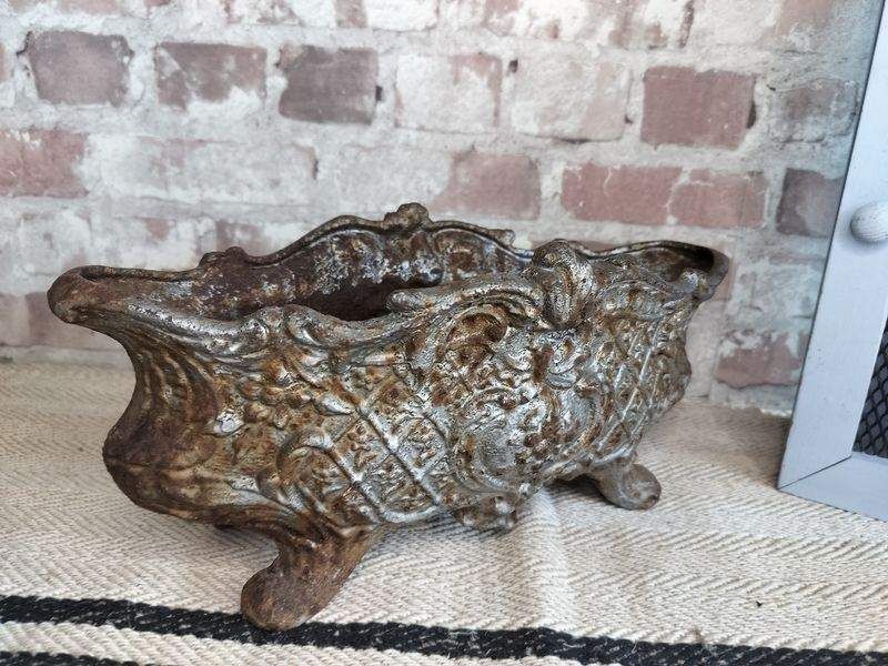 Antique French Cast Iron Jardiniere Planter photo Garden Decor