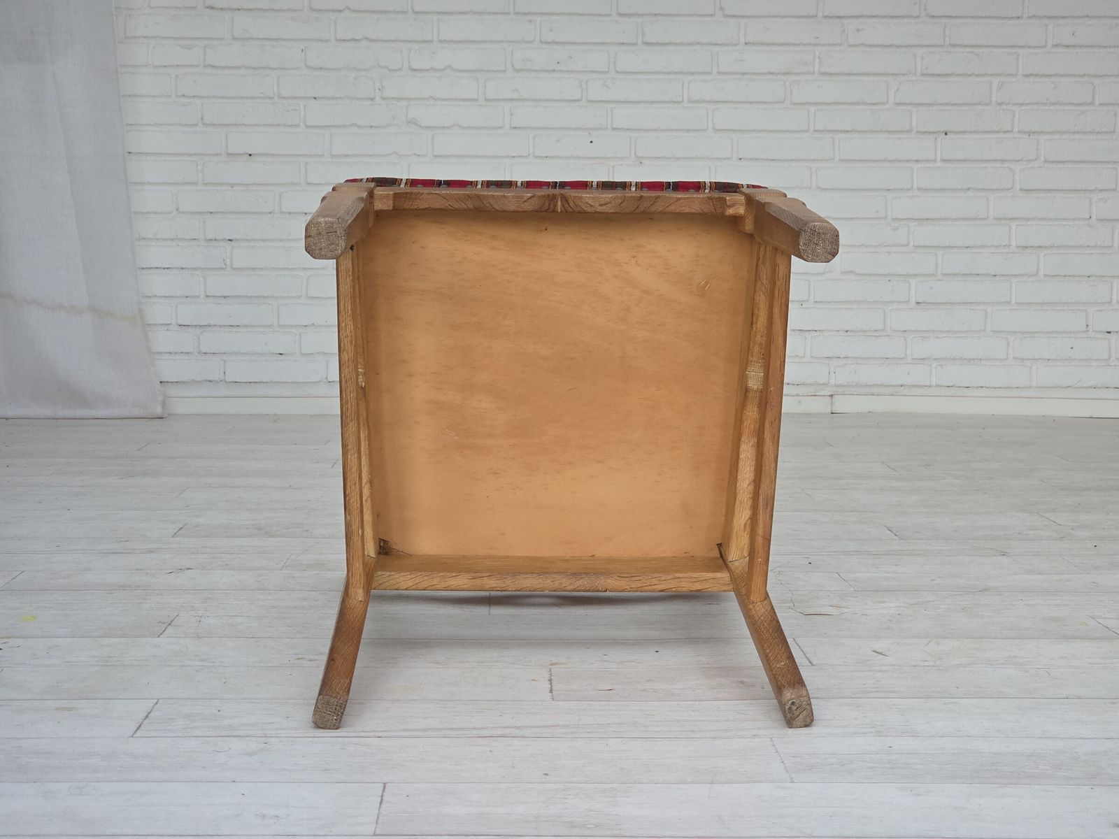 1960s, Set Of 4 Pcs Danish Dining Chairs, Furniture Wool, Solid Oak Wood. photo for sale