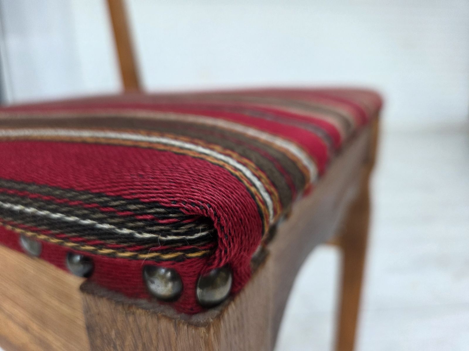 1960s, Set Of 4 Pcs Danish Dining Chairs, Furniture Wool, Solid Oak Wood. photo buy