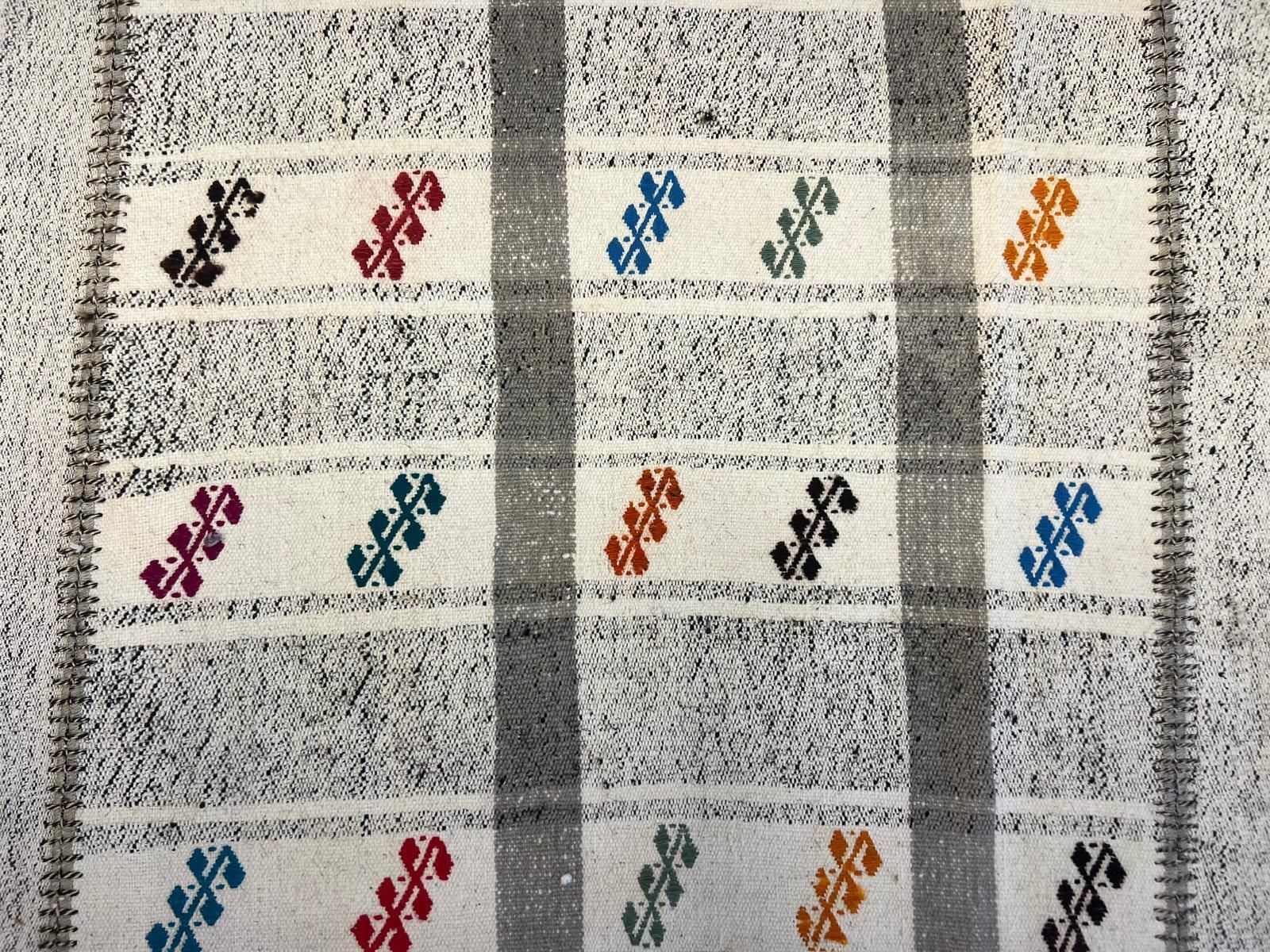 Textiles 10.4x14 Ft Maritime Cotton Mediterranean Kilim Carpet photo
