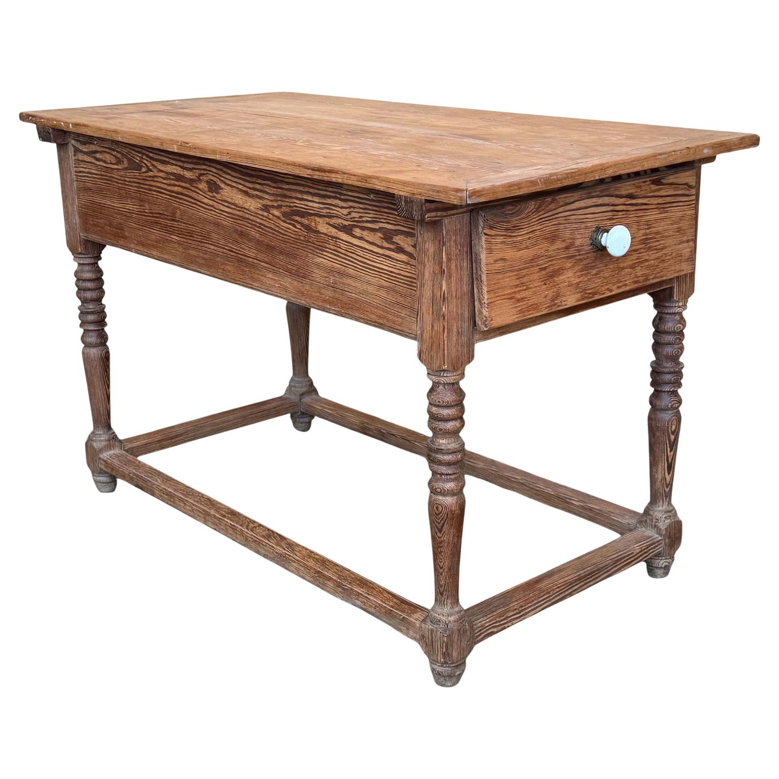 Early 19th Century French Refectory, Work Or Kitchen Table With Two Drawers