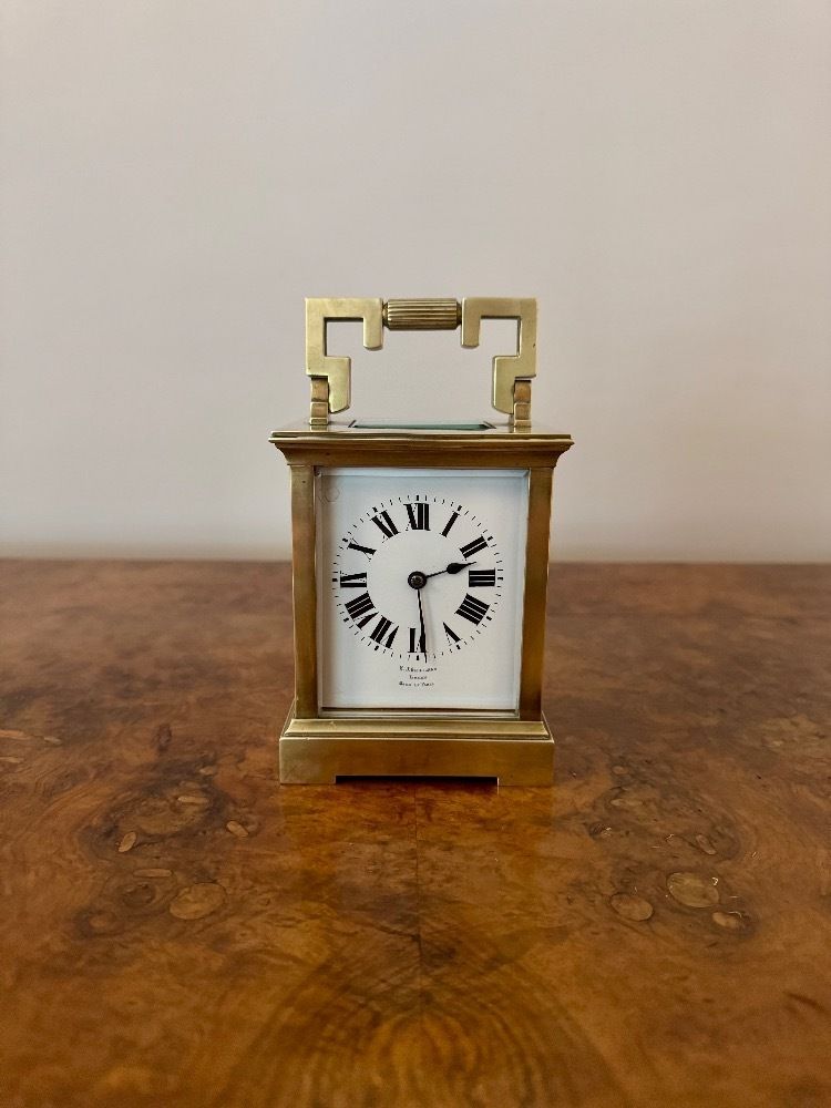 Outstanding Quality Antique French Brass Striking Carriage Clock photo vinterior
