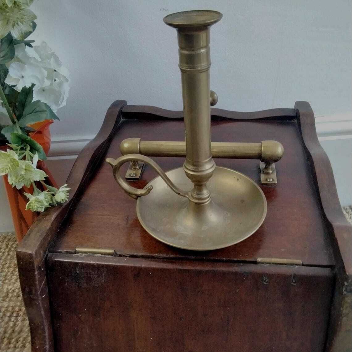 French Brass Wee Willie Winkie Candlestick Brass Candleholder