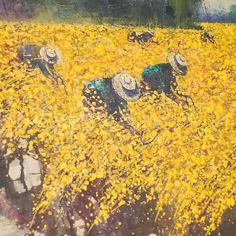 Tippawan Prayat  Field Oil On Board photo Art