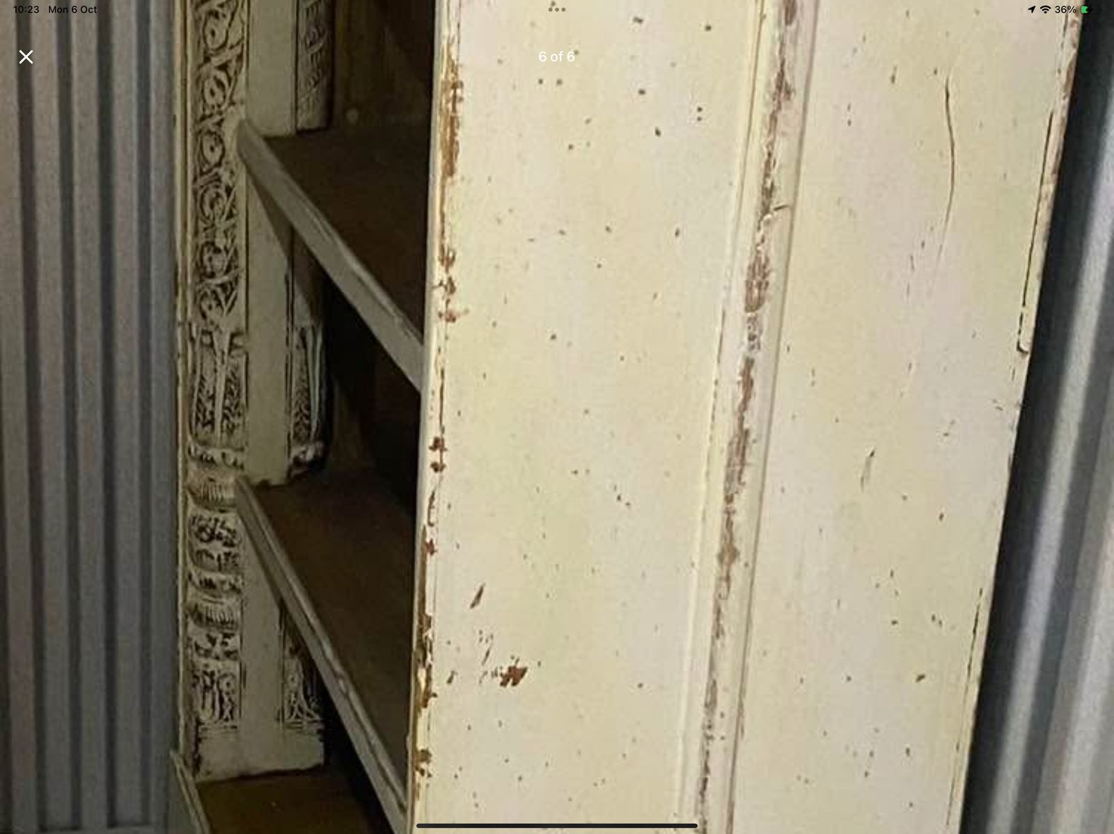 Vintage Indian /(Moroccan Style) Bookcase, Cream, Large photo 290.0