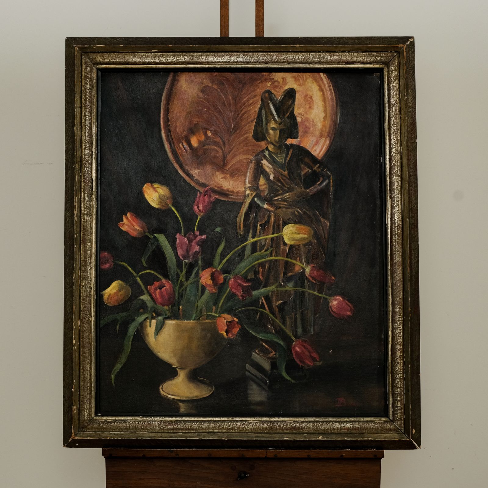Carved Figure And Tulips 1950, 1950s