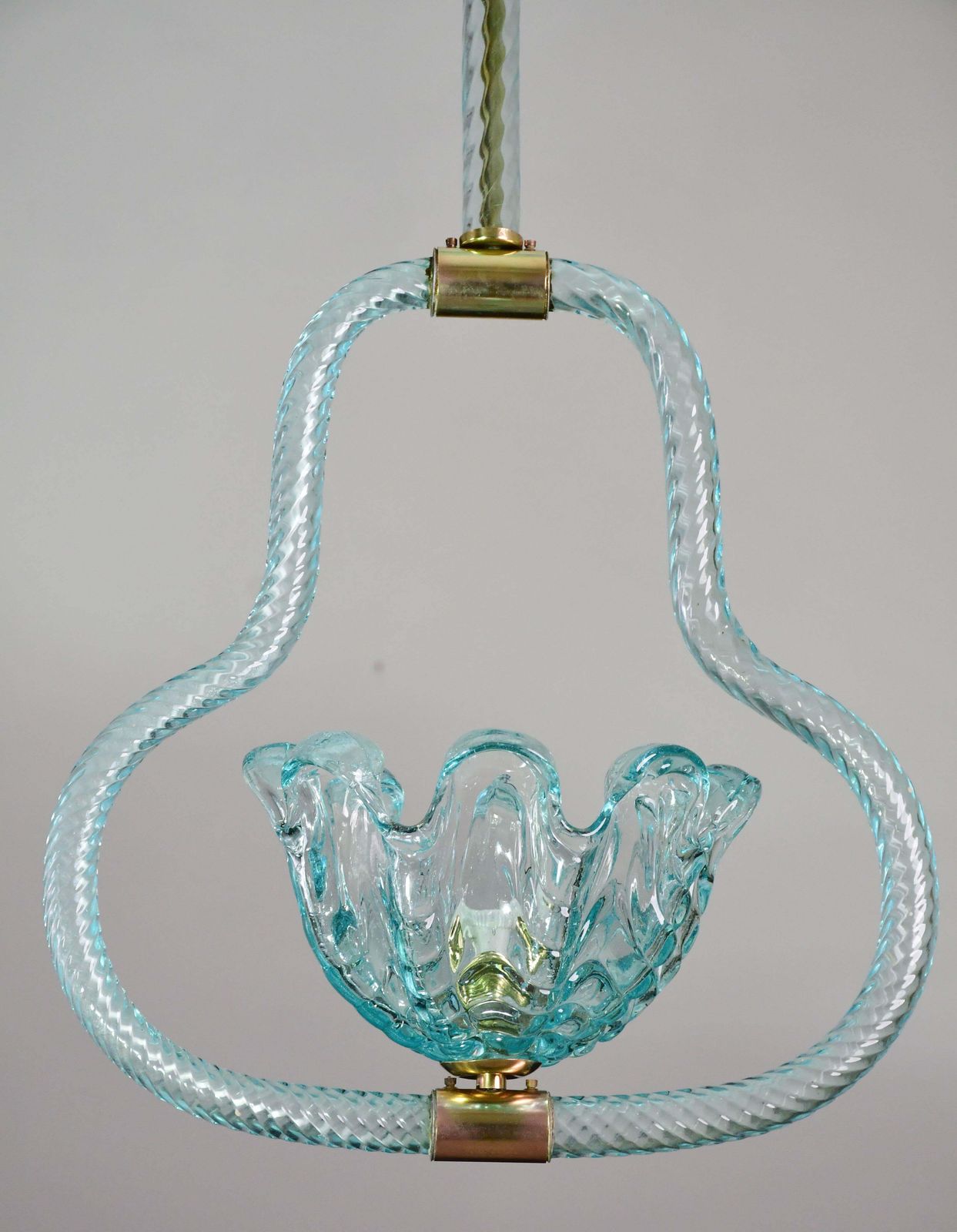 Blu Acquamarine Murano Glass Chandelier By Barovier E Toso Light, 1940s photo 2223.0