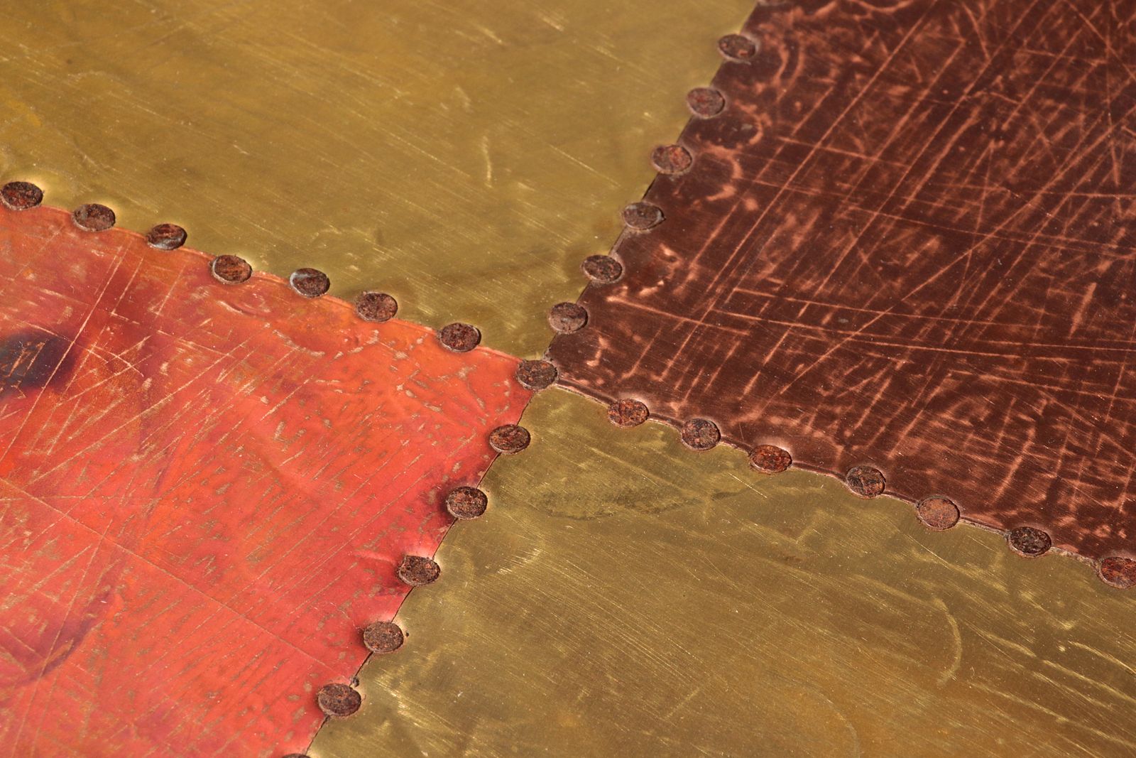 Lorenzo Burchiellaro, Side Table, Copper And Stained Beechwood, Italy, 1960s. photo furniture