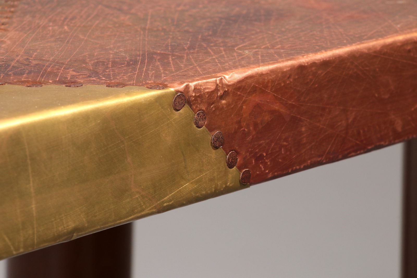 Lorenzo Burchiellaro, Side Table, Copper And Stained Beechwood, Italy, 1960s. photo buy