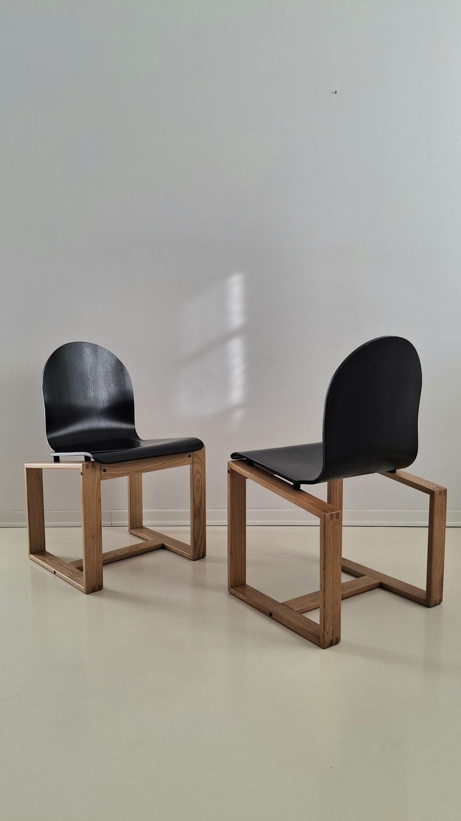 70s Italian Minimalist Bentwood Chairs, Ash And Ebonised 1 Of 2 photo furniture