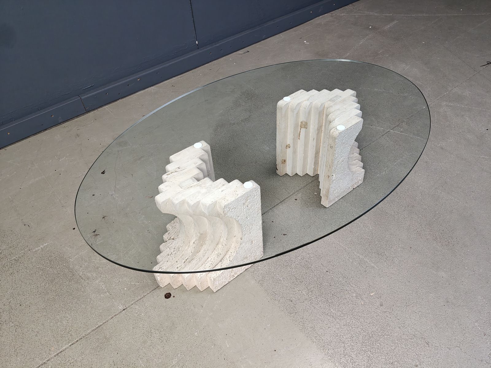 Travertine Coffee Table In The Manner Of Carlo Scarpa, 1970s photo Furniture