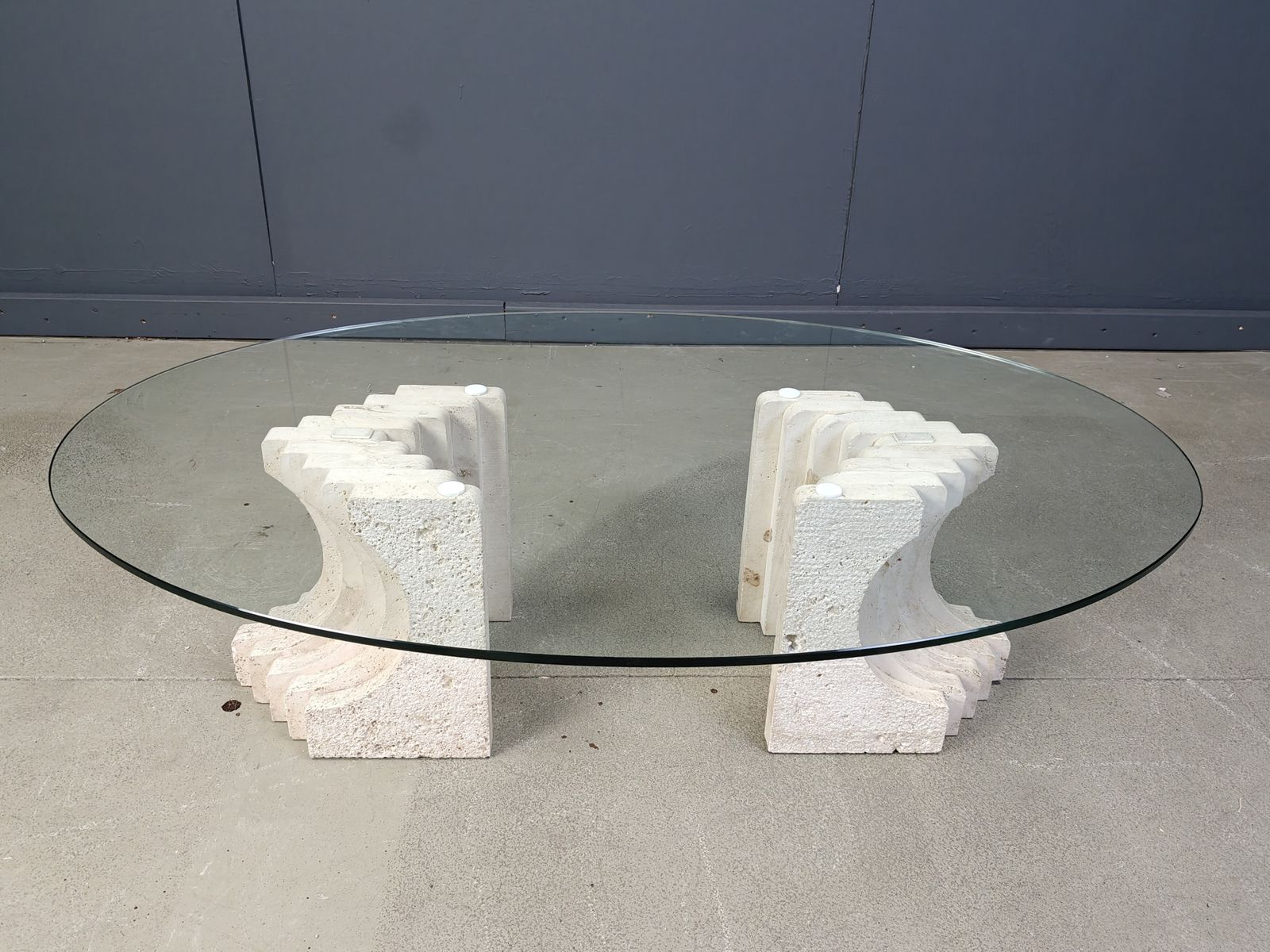 photo furniture Travertine Coffee Table In The Manner Of Carlo Scarpa, 1970s