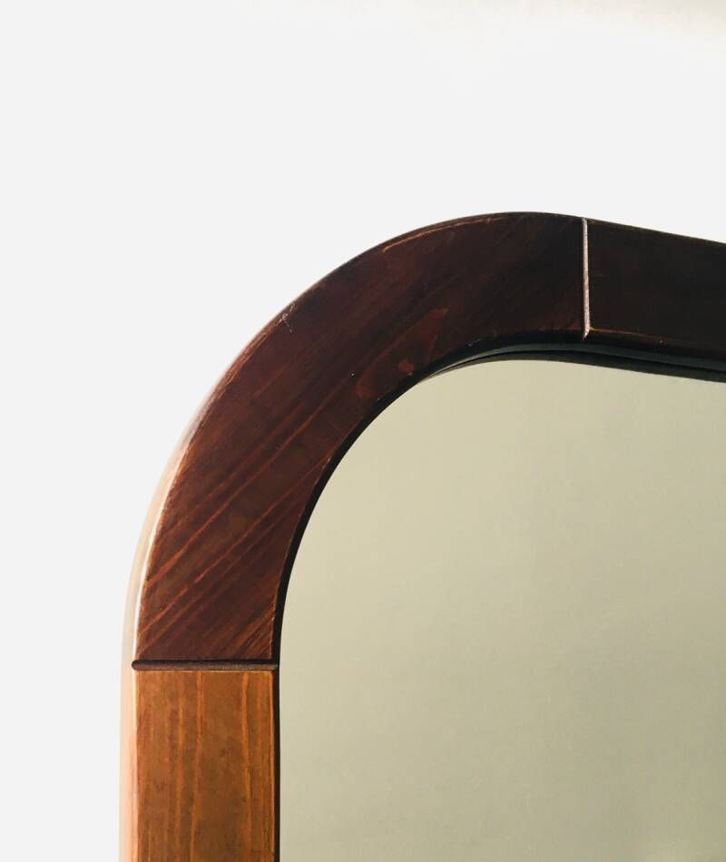 1970's Design Finja Mirror In Stained Pine By Ikea photo vintage