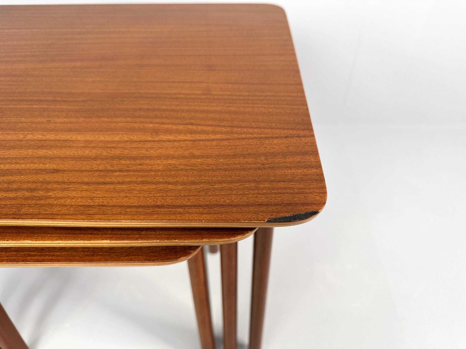 Vintage Teak Wood 3 Piece Nesting Tables – Netherlands, 1960s photo vinterior