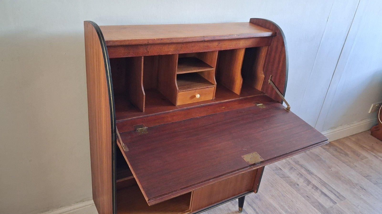 photo furniture 1960's Danish Mid Century Teak Drop Leaf Writing Bureau /Desk