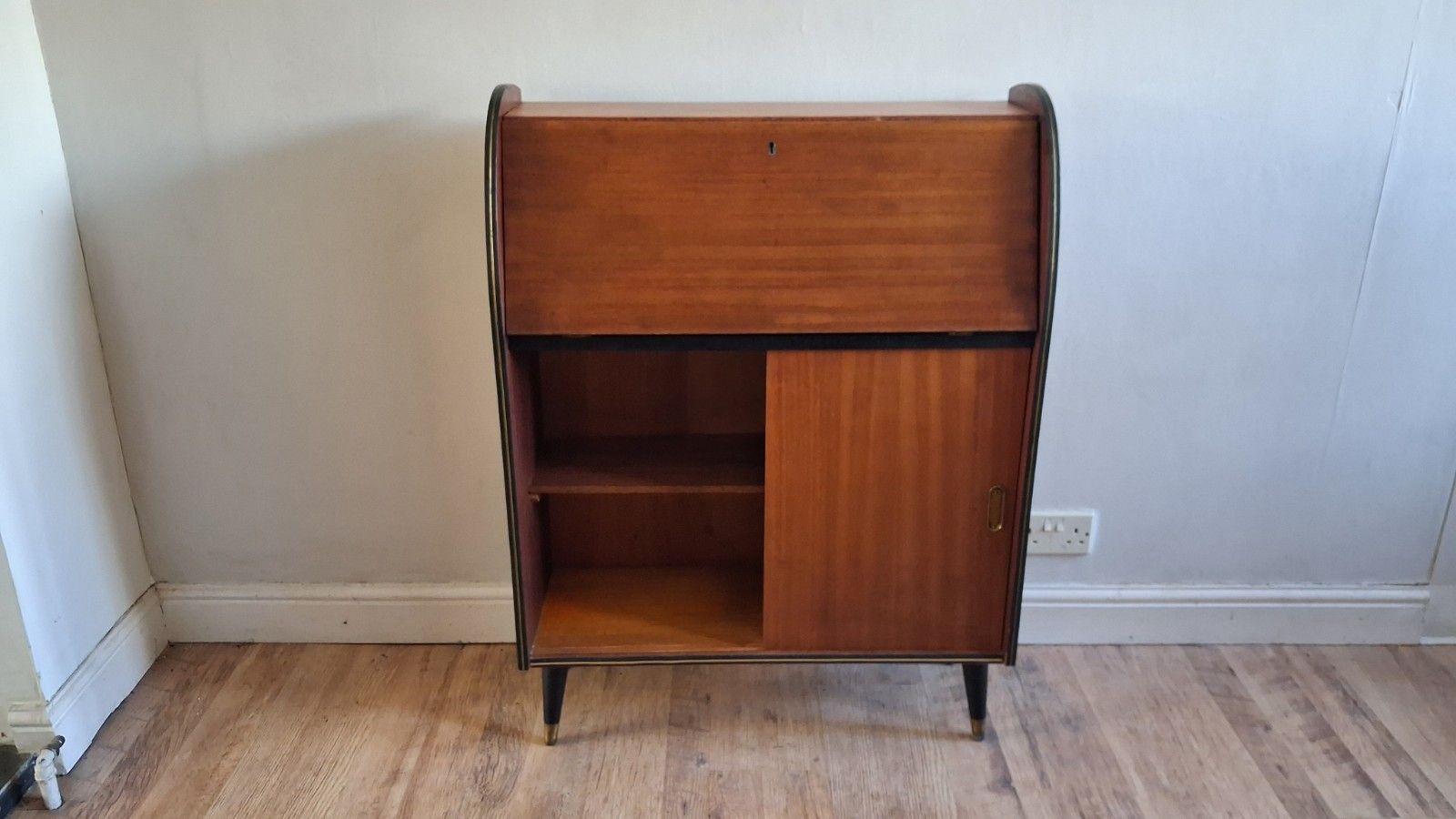 photo for sale 1960's Danish Mid Century Teak Drop Leaf Writing Bureau /Desk