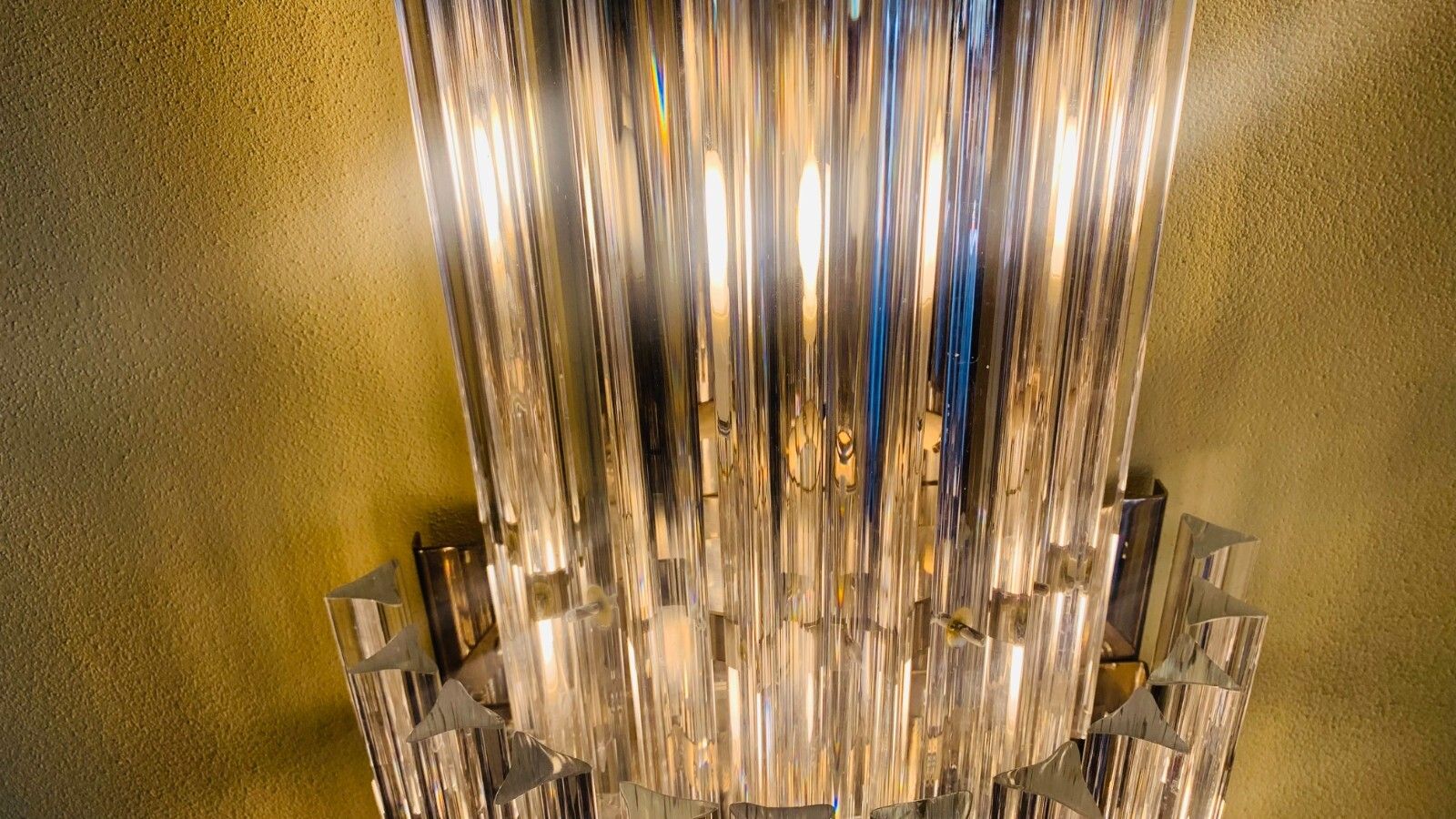 Wall Lamp, Pair Of Murano Glass Slat Sconce New Enrico Neri photo furniture