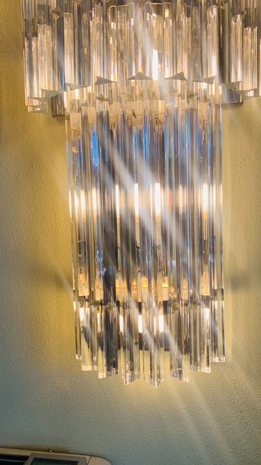 Wall Lamp, Pair Of Murano Glass Slat Sconce New Enrico Neri photo for sale