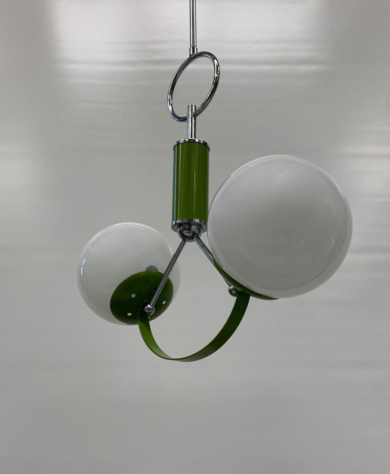 Stilnovo Attributed Pendant Chandelier Made In Italy Green photo Lighting