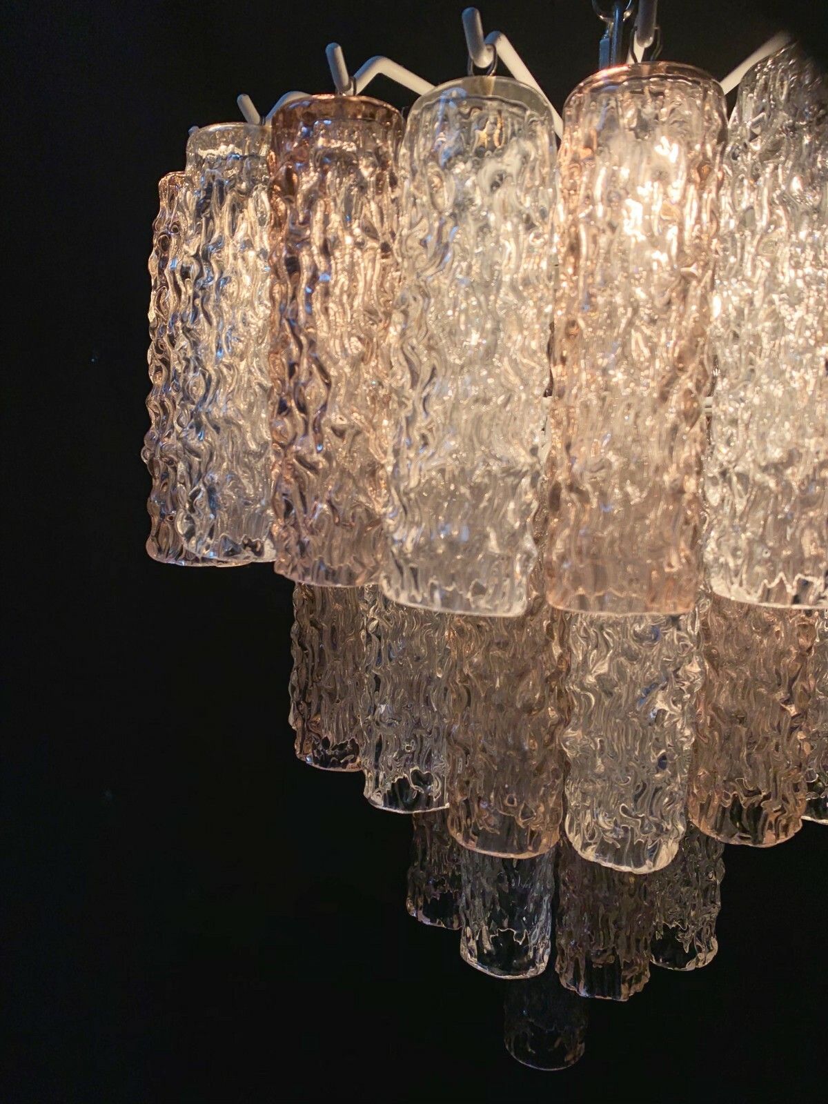 Tube Chandelier 1970s, Murano, Attributed To The Company Venini photo vintage