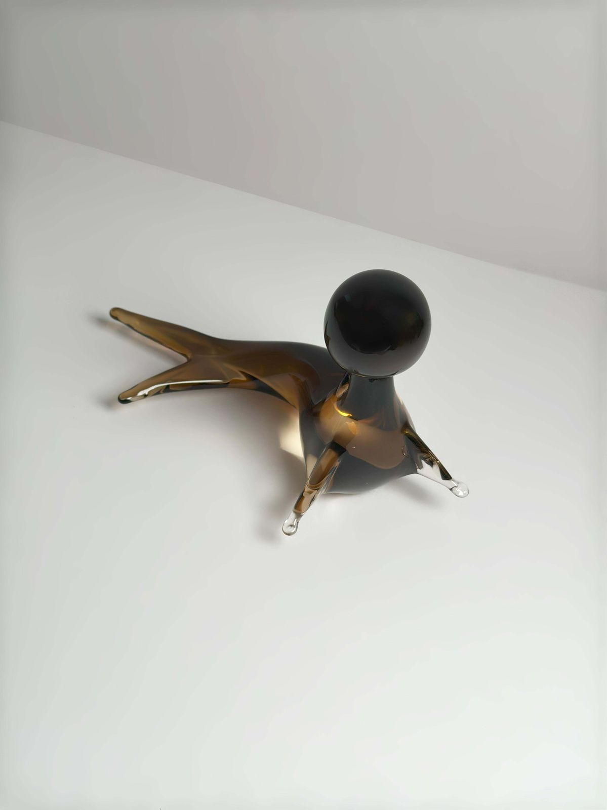 Murano Smoked Sommerso Glass Seal Sculpture, V. Nason, Italy  1970s photo for sale