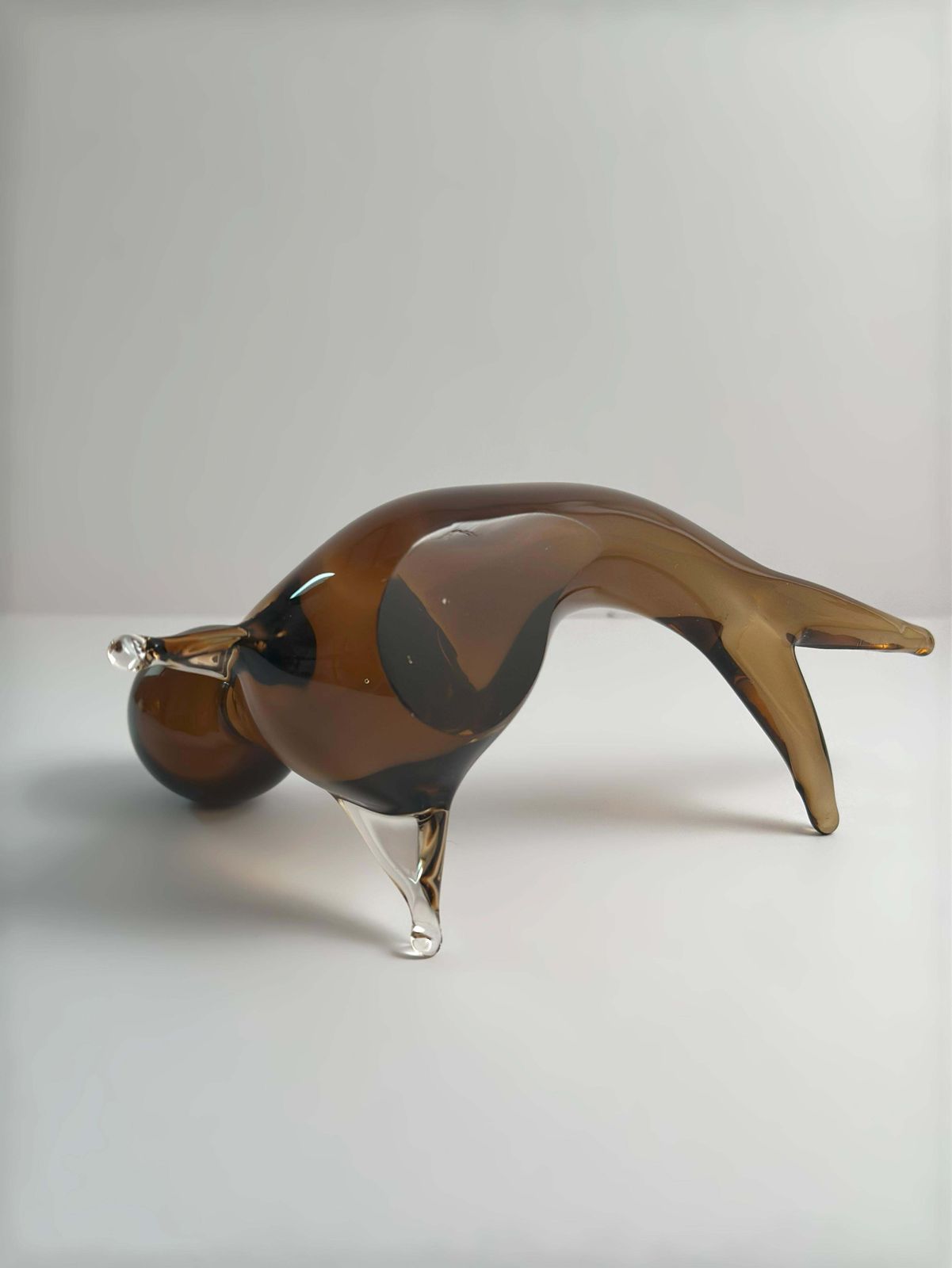 Murano Smoked Sommerso Glass Seal Sculpture, V. Nason, Italy  1970s photo vinterior