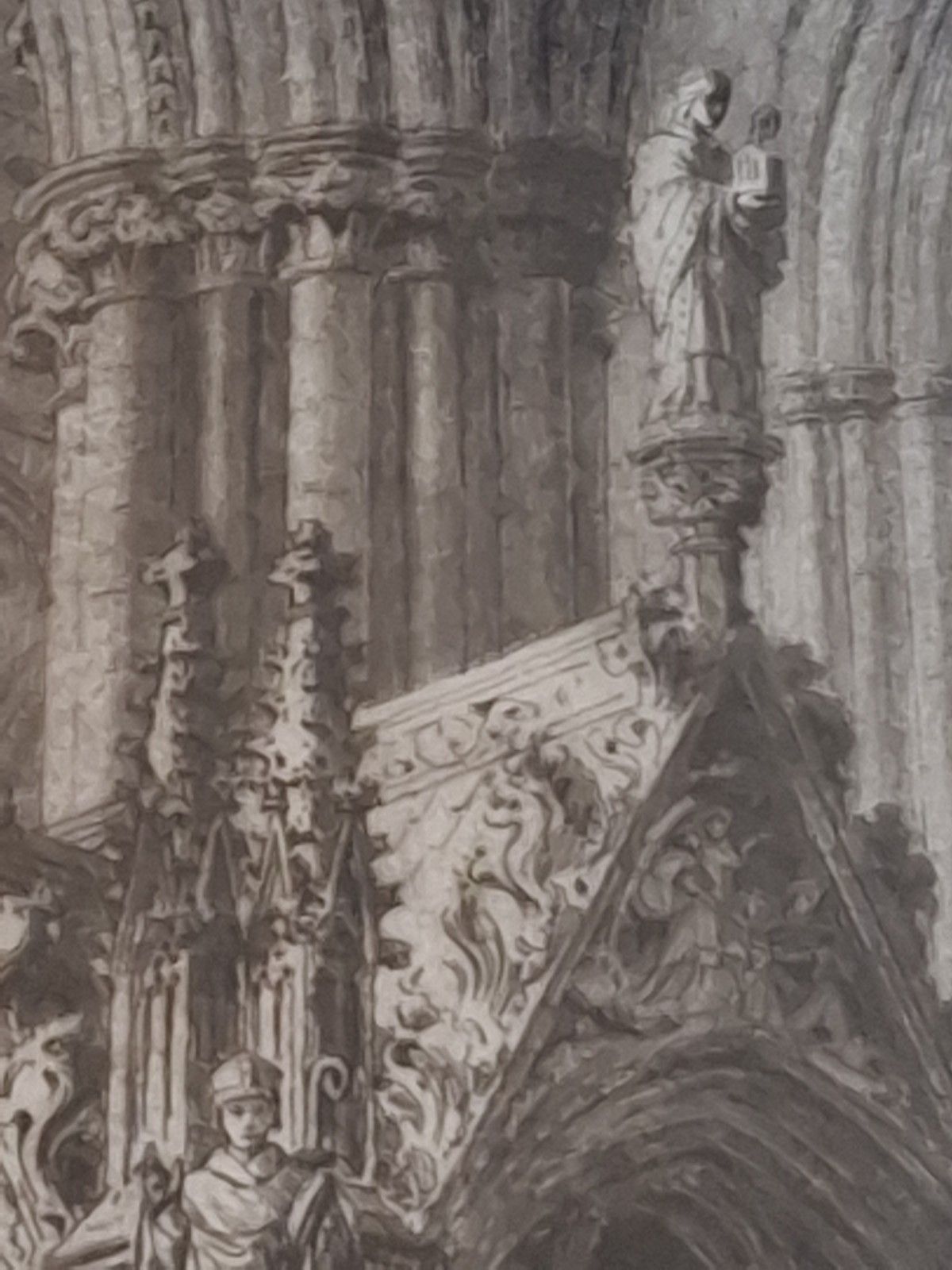 Antique Large  Axel Haig Etching Interior York Minster South Transept 1905 Rare photo for sale
