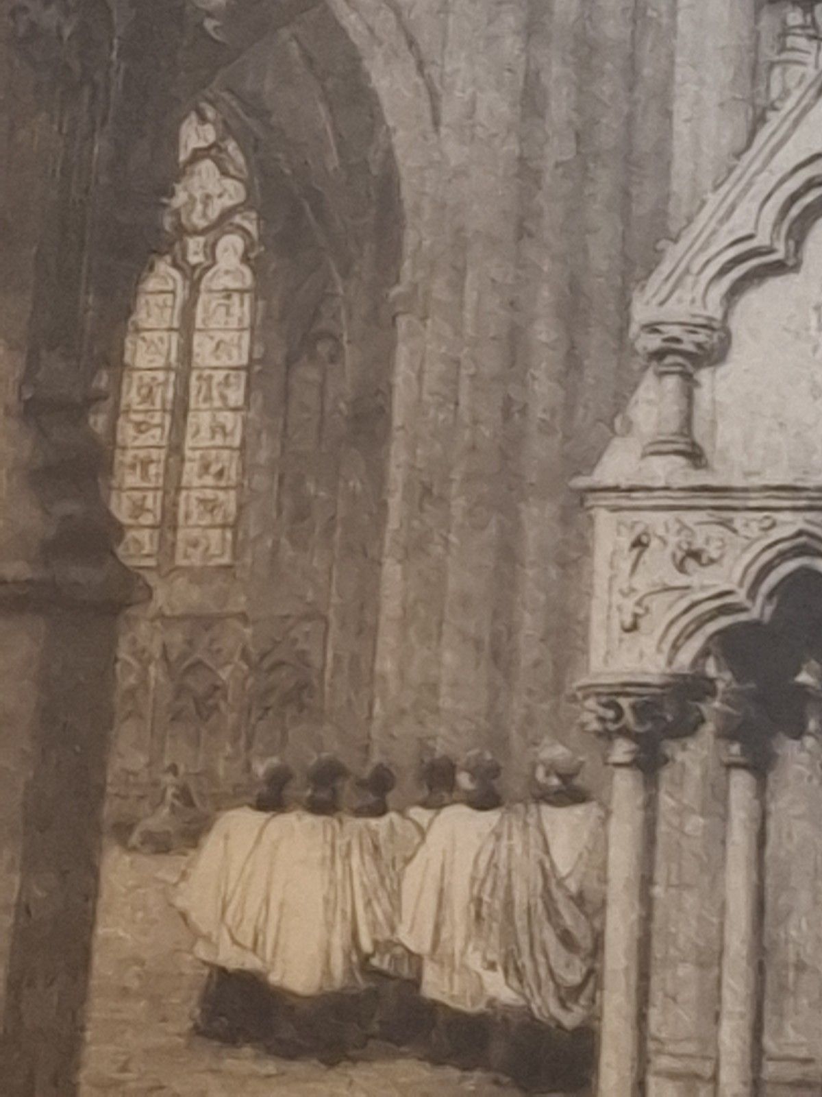 Antique Large  Axel Haig Etching Interior York Minster South Transept 1905 Rare photo buy