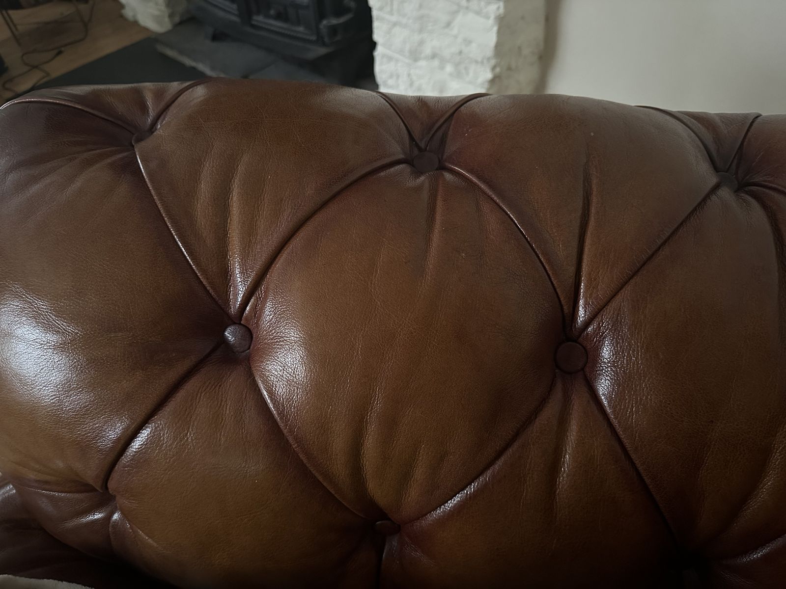 Tetrad Oskar Chesterfield Chair In Brown Buffalo Hide Leather Stunning photo Furniture
