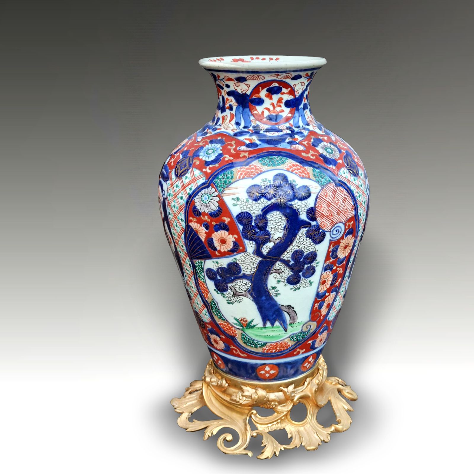 Japanese Ormolu Mounted Imari Lge Vase Late Edo/Early Meiji Stunning  40cm H photo furniture